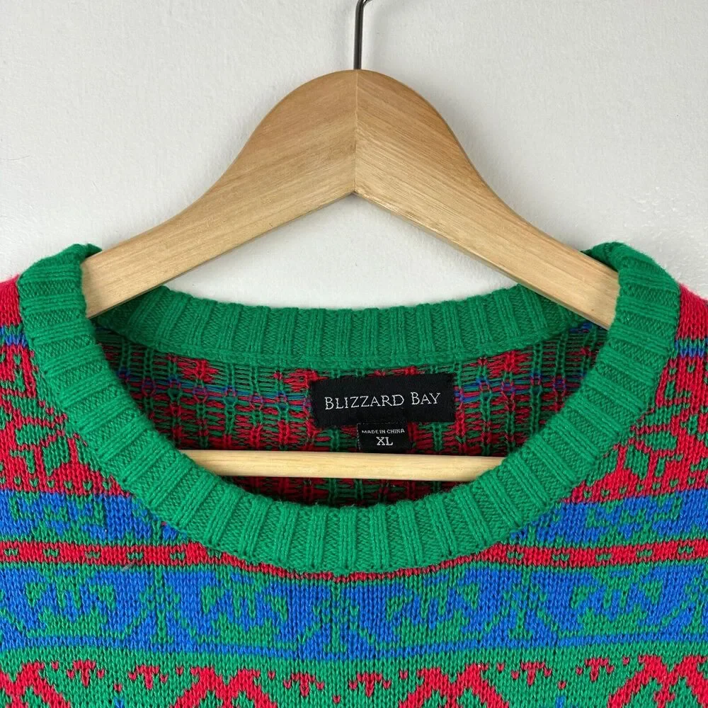 Blizzard Bay Muscle Rudolph Mistletoe Balls Christmas Funny Ugly Sweater Size XL
